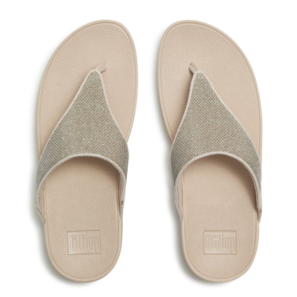 LULU SHIMMERGLITZ TOE-POST SANDALS