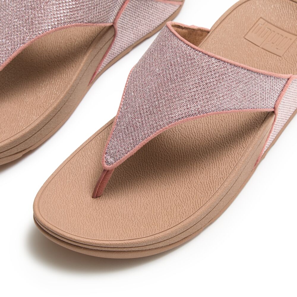 LULU SHIMMERGLITZ TOE-POST SANDALS