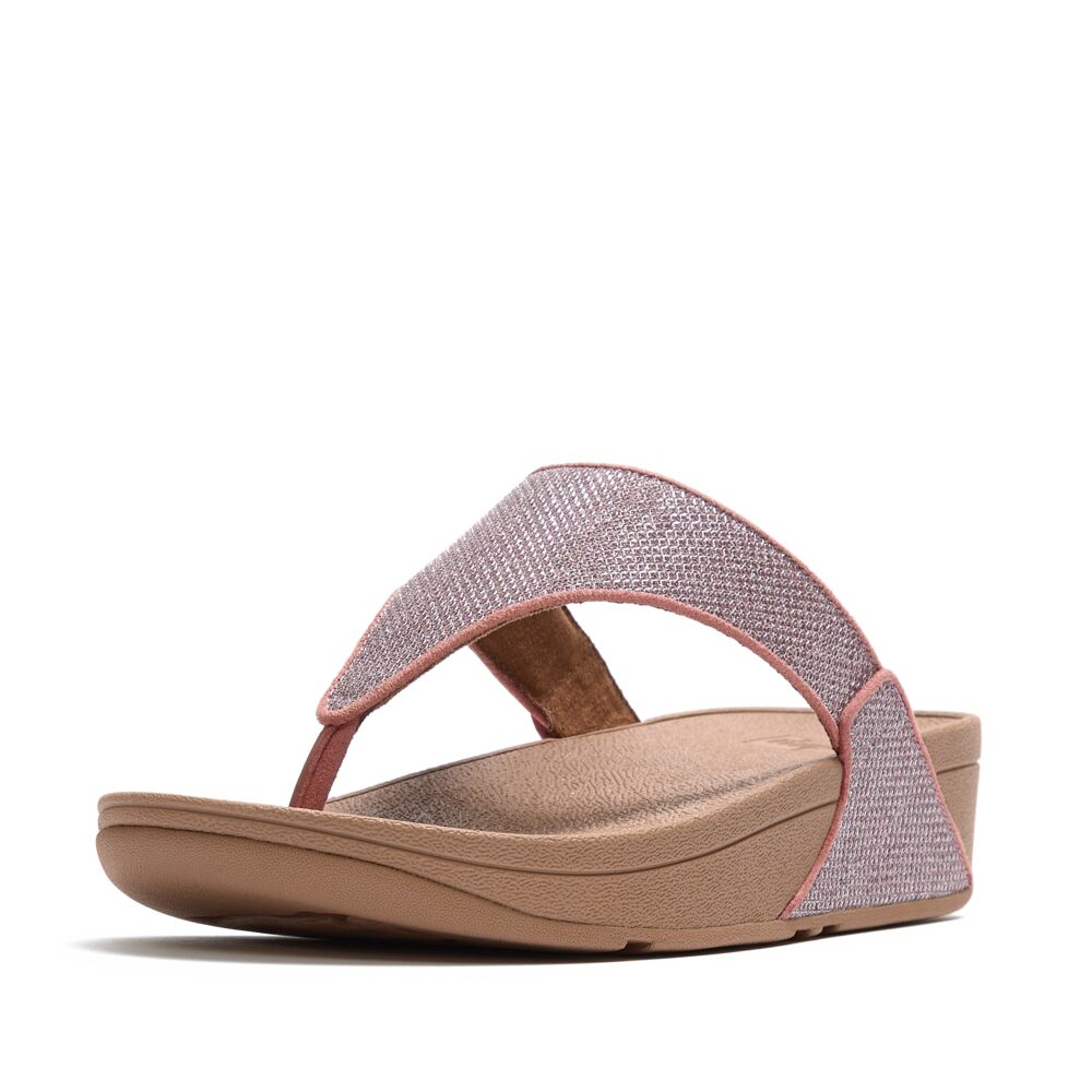 LULU SHIMMERGLITZ TOE-POST SANDALS