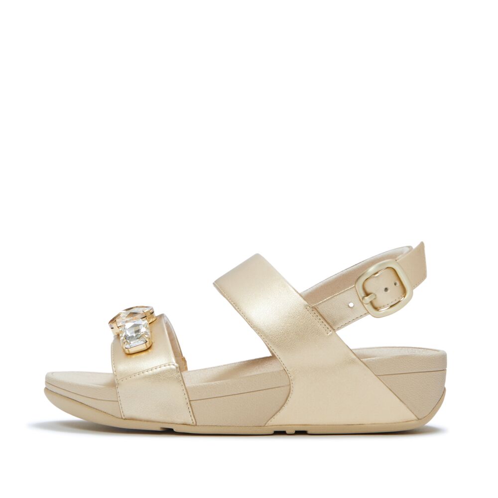 LULU ULTRA-JEWEL METALLIC BACK-STRAP SANDALS