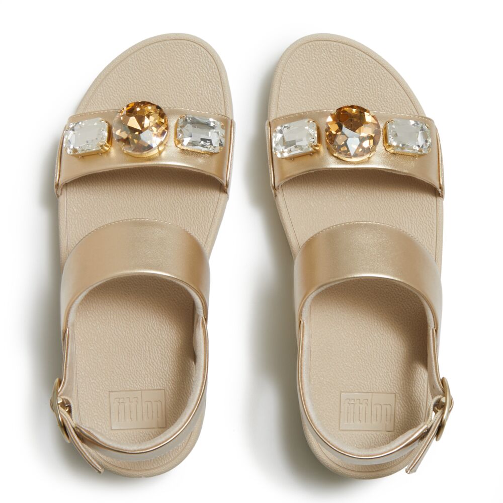LULU ULTRA-JEWEL METALLIC BACK-STRAP SANDALS