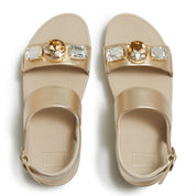 LULU ULTRA-JEWEL METALLIC BACK-STRAP SANDALS
