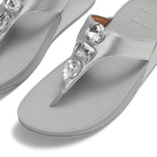 LULU ULTRA-JEWEL METALLIC TOE-POST SANDALS