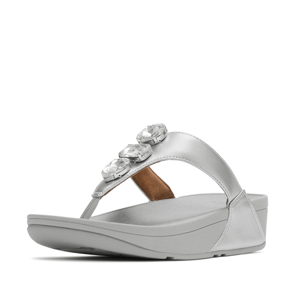 LULU ULTRA-JEWEL METALLIC TOE-POST SANDALS