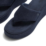 PLATFFORMS DENIM WEDGE TOE-POST SANDALS