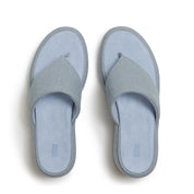 PLATFFORMS DENIM WEDGE TOE-POST SANDALS