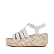 PLATFFORMS GRAPHIC-WEAVE LEATHER FISHERMAN SANDALS