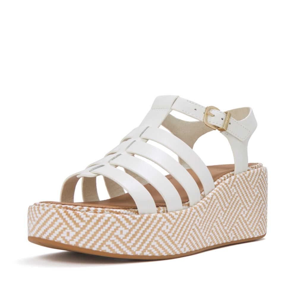 PLATFFORMS GRAPHIC-WEAVE LEATHER FISHERMAN SANDALS