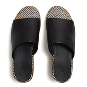 PLATFFORMS GRAPHIC-WEAVE LEATHER HEELED SLIDES