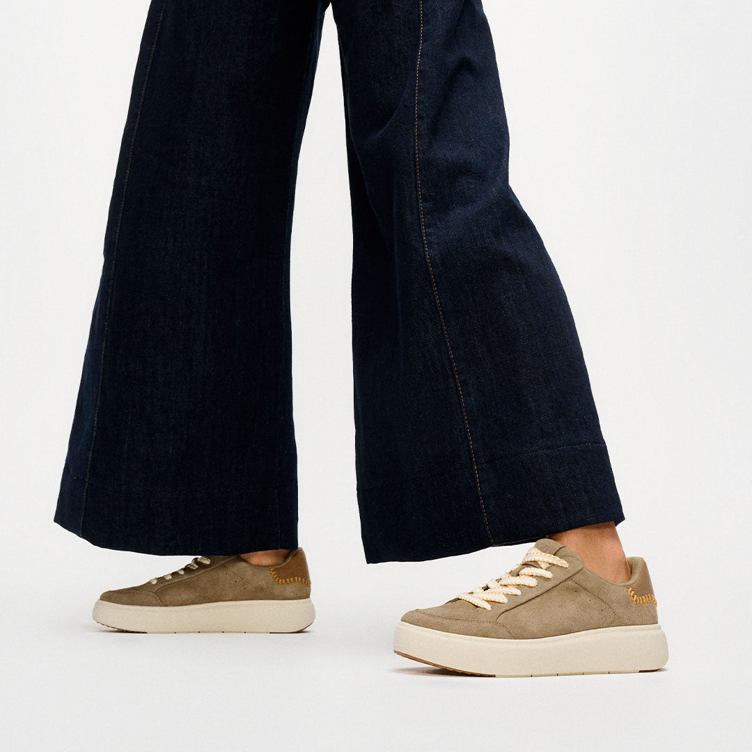 RTG BLANKET-STITCH SUEDE SNEAKERS