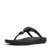 SOLAY GLOSSY-DISC TOE-POST SANDALS