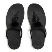 SOLAY GLOSSY-DISC TOE-POST SANDALS