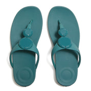 SOLAY GLOSSY-DISC TOE-POST SANDALS