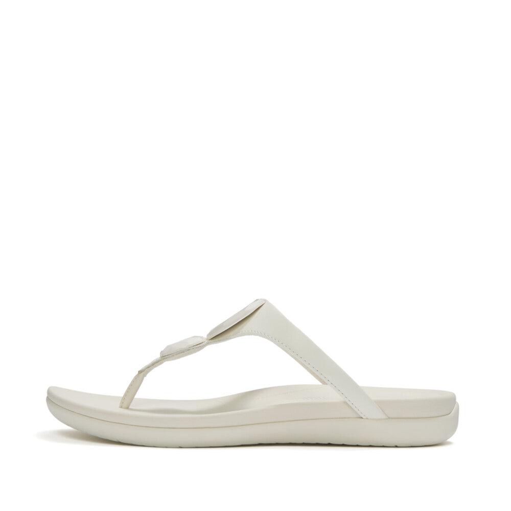 SOLAY GLOSSY-DISC TOE-POST SANDALS