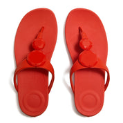 SOLAY GLOSSY-DISC TOE-POST SANDALS