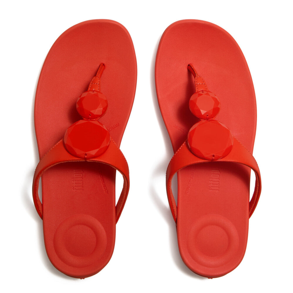 SOLAY GLOSSY-DISC TOE-POST SANDALS