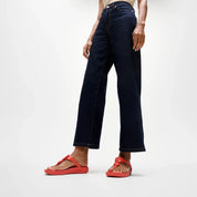SOLAY GLOSSY-DISC TOE-POST SANDALS