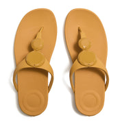 SOLAY GLOSSY-DISC TOE-POST SANDALS