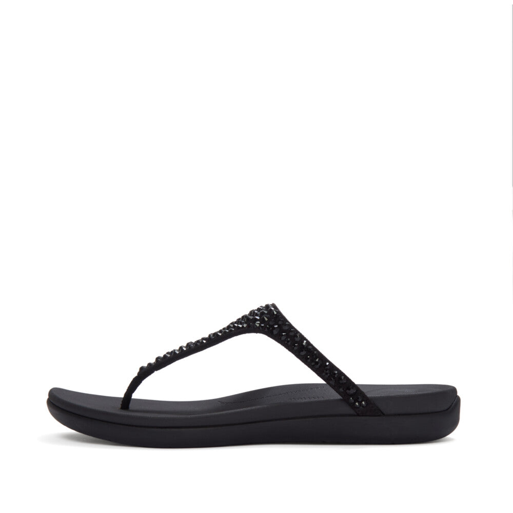 SOLAY MIXED-CRYSTAL TOE-POST SANDALS