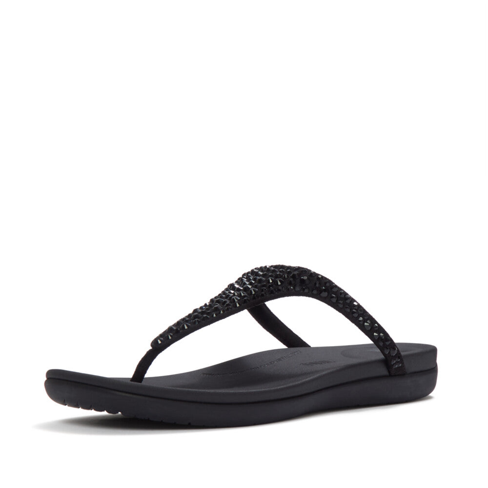 SOLAY MIXED-CRYSTAL TOE-POST SANDALS
