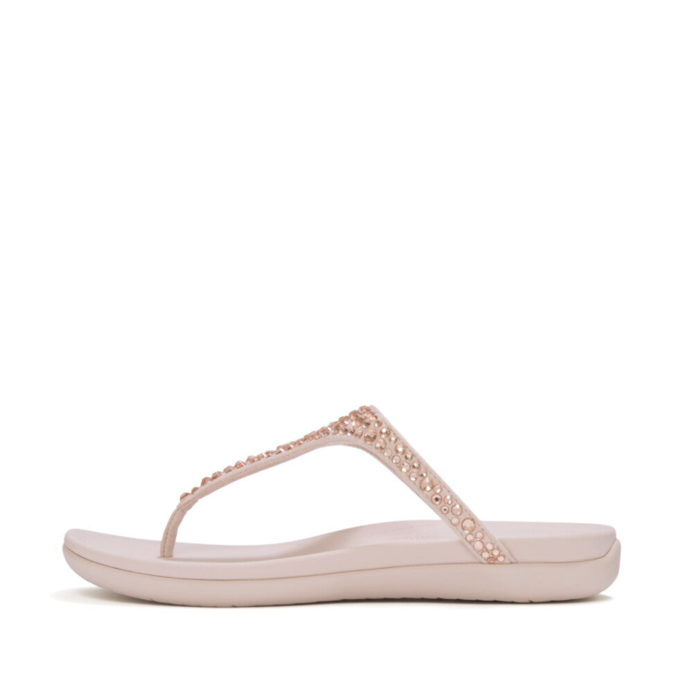SOLAY MIXED-CRYSTAL TOE-POST SANDALS