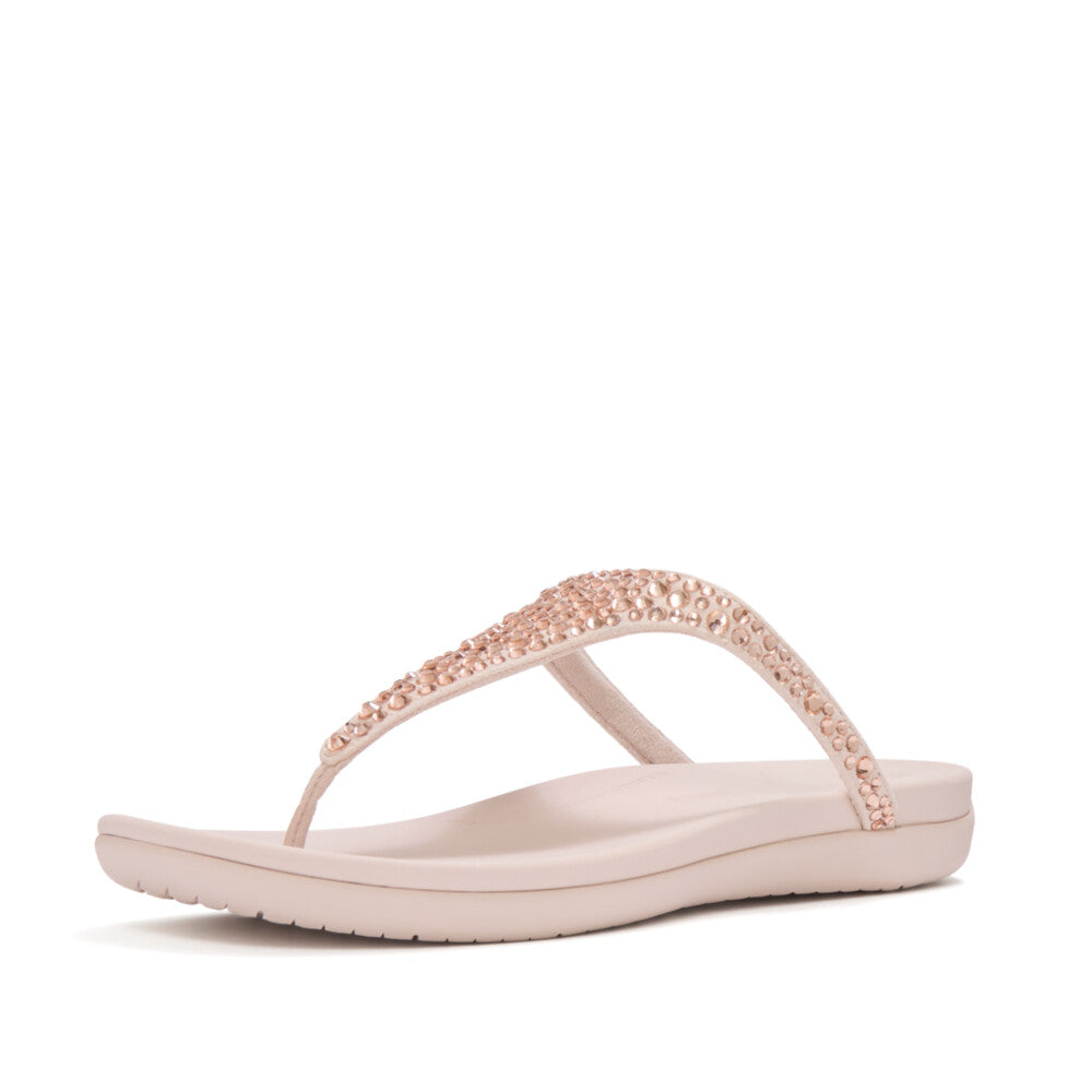 SOLAY MIXED-CRYSTAL TOE-POST SANDALS