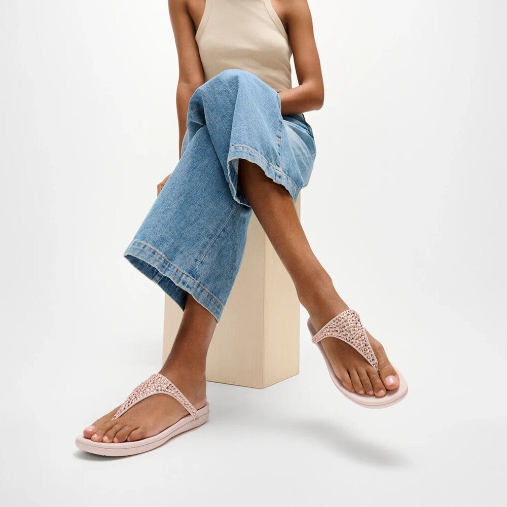 SOLAY MIXED-CRYSTAL TOE-POST SANDALS