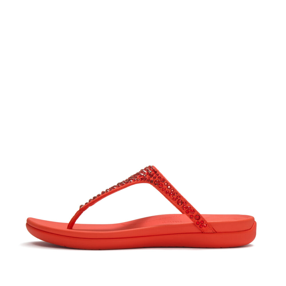 SOLAY MIXED-CRYSTAL TOE-POST SANDALS