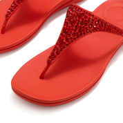 SOLAY MIXED-CRYSTAL TOE-POST SANDALS