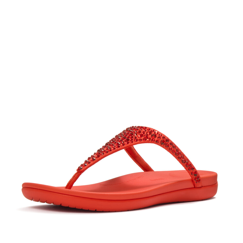 SOLAY MIXED-CRYSTAL TOE-POST SANDALS