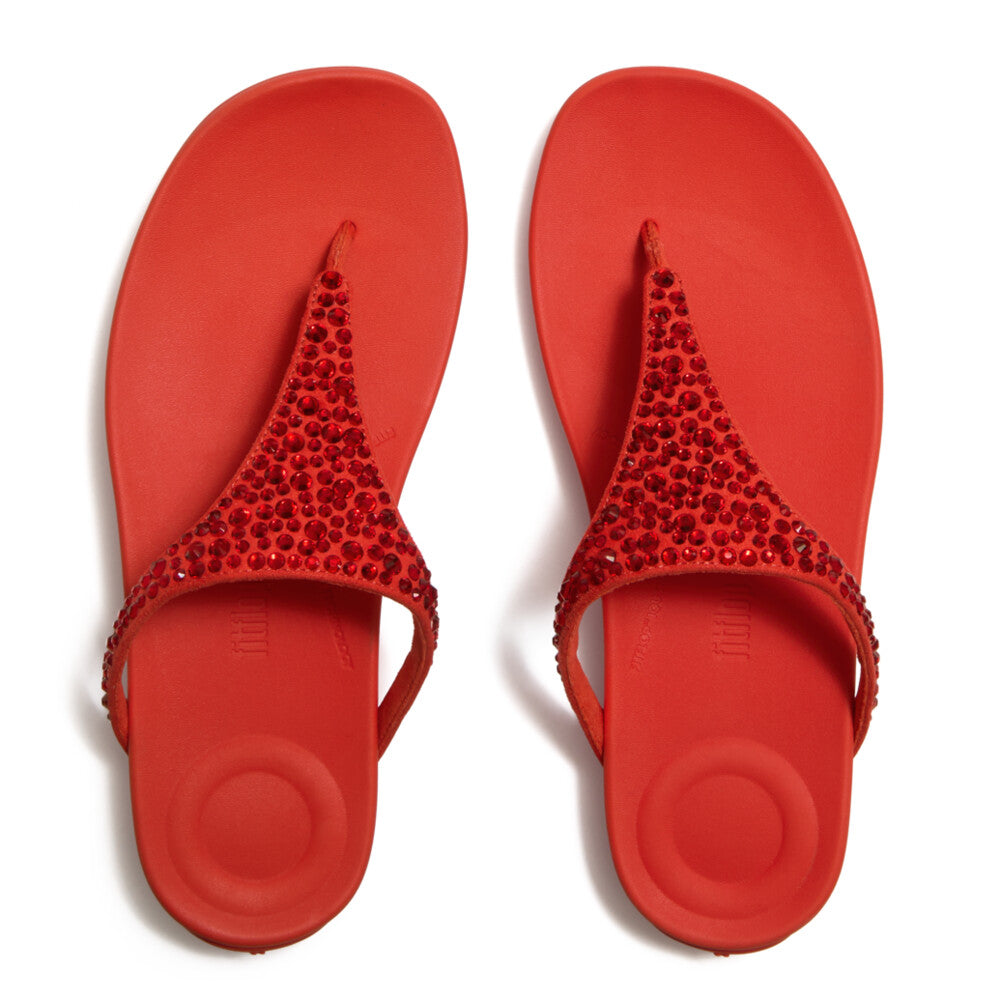 SOLAY MIXED-CRYSTAL TOE-POST SANDALS