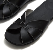 SOLAY WATERPROOF-LEATHER WOVEN SLIDES