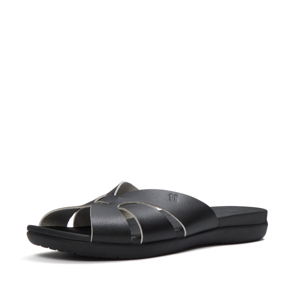 SOLAY WATERPROOF-LEATHER WOVEN SLIDES