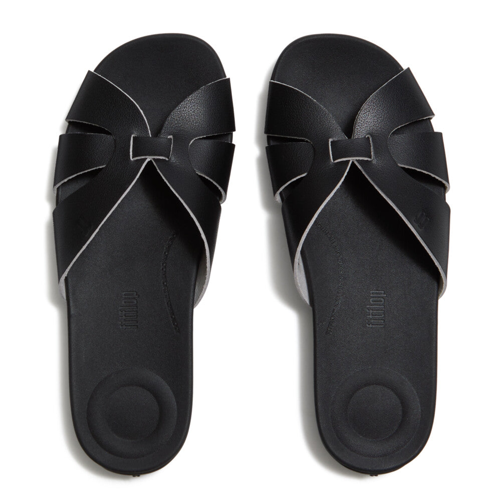 SOLAY WATERPROOF-LEATHER WOVEN SLIDES