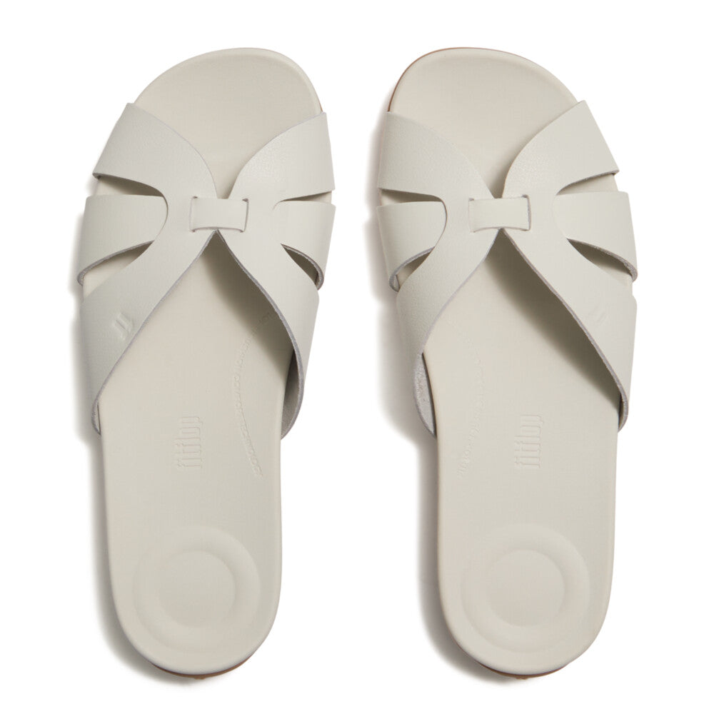 SOLAY WATERPROOF-LEATHER WOVEN SLIDES