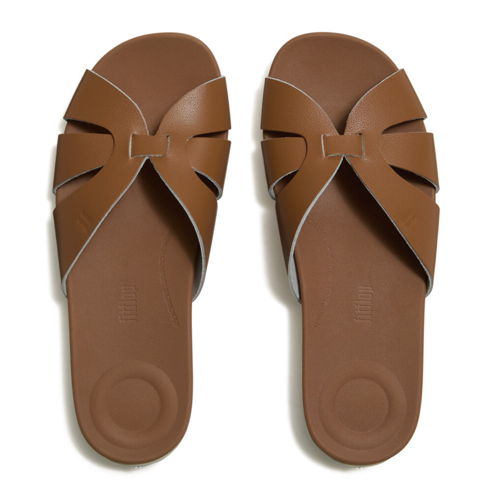 SOLAY WATERPROOF-LEATHER WOVEN SLIDES