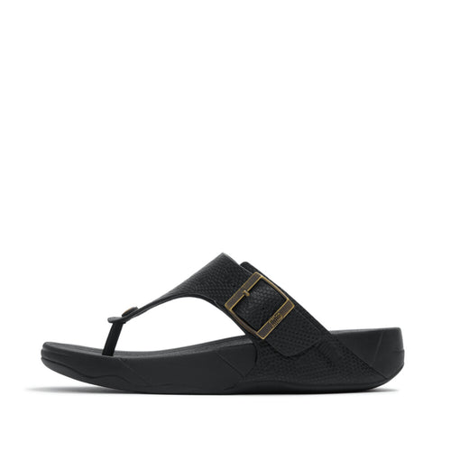 TRAKK II MENS BUCKLE EMBOSS-LEATHER T/POST SANDALS
