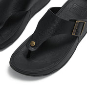 TRAKK II MENS BUCKLE EMBOSS-LEATHER T/POST SANDALS