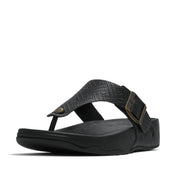 TRAKK II MENS BUCKLE EMBOSS-LEATHER T/POST SANDALS