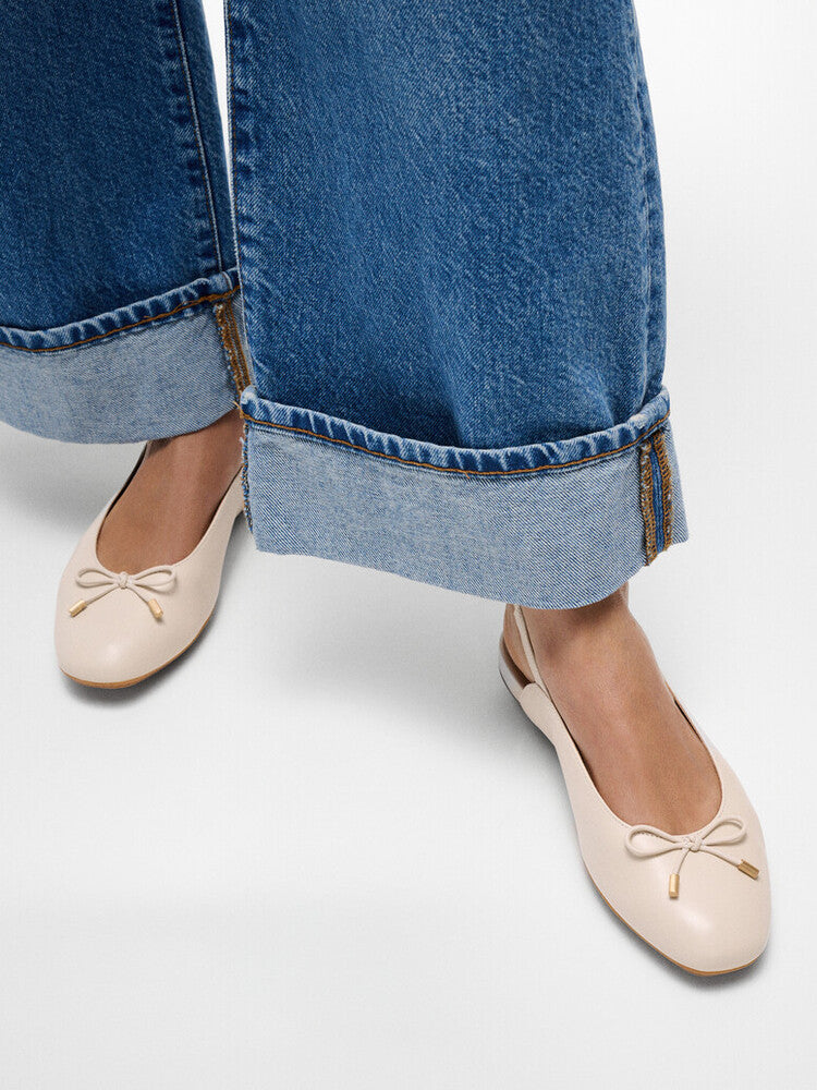 DELICATO BOW SOFT-LEATHER SLINGBACKS - PARIS BEIGE (E5I-A99)