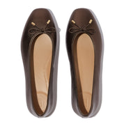 DELICATO BOW SOFT METALLIC-LEATHER BALLERINAS