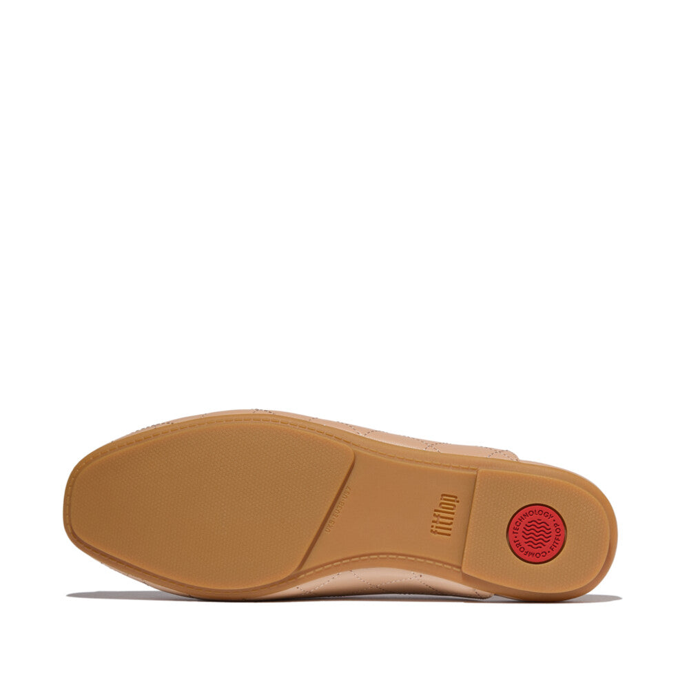 DELICATO CRYSTAL-BOW QUILTED-LEATHER MULES - CLASSIC BEIGE (E3F-B41)