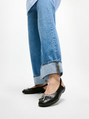 DELICATO CRYSTAL-BOW QUILTED-LEATHER SLINGBACKS - BLACK (E3G-001)