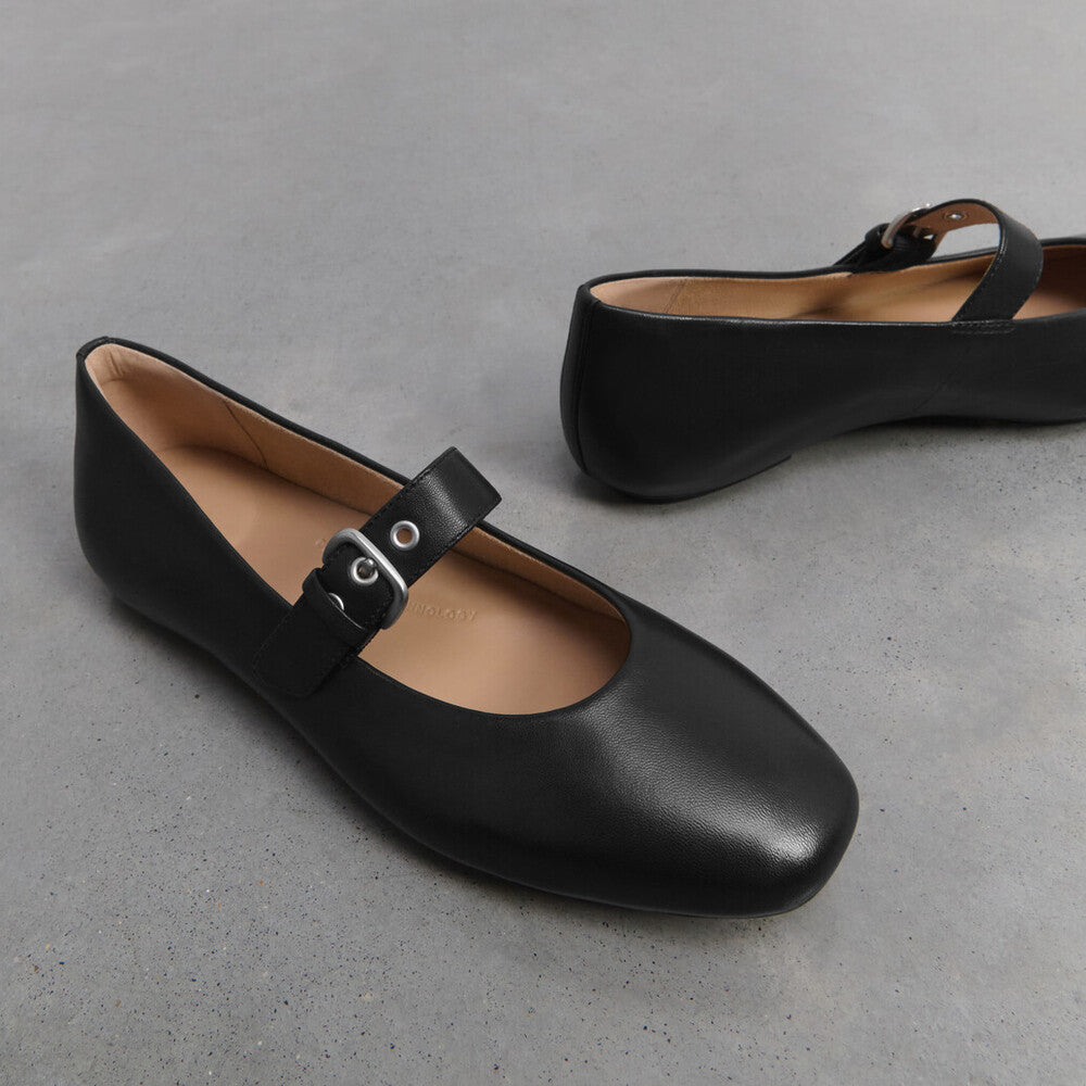 DELICATOSOFT LEATHER MARY JANES - BLACK (E3D-090)
