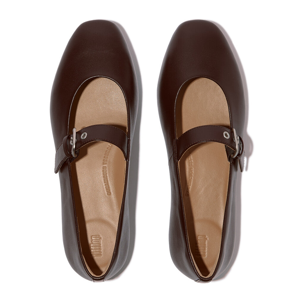 DELICATOSOFT LEATHER MARY JANES - CHOCOLAT (E3D-D07)