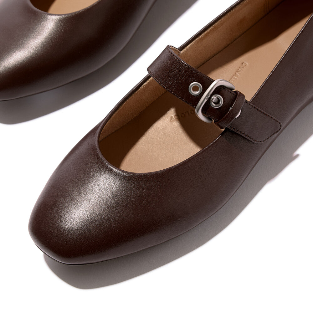 DELICATOSOFT LEATHER MARY JANES - CHOCOLAT (E3D-D07)