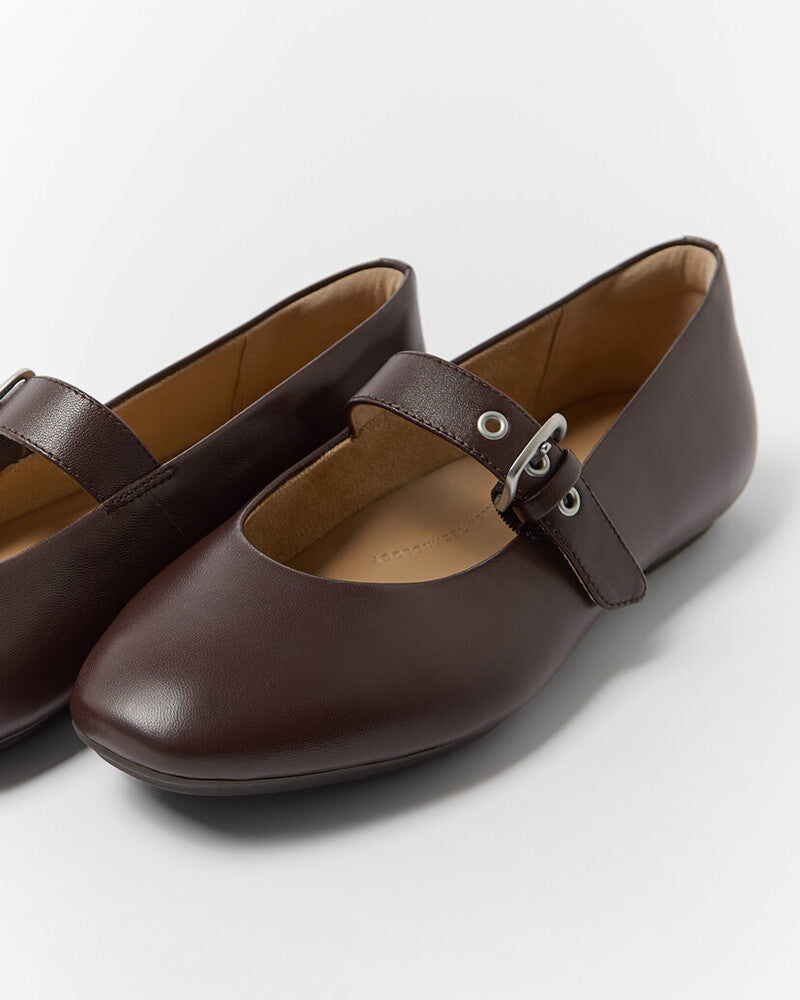DELICATOSOFT LEATHER MARY JANES - CHOCOLAT (E3D-D07)