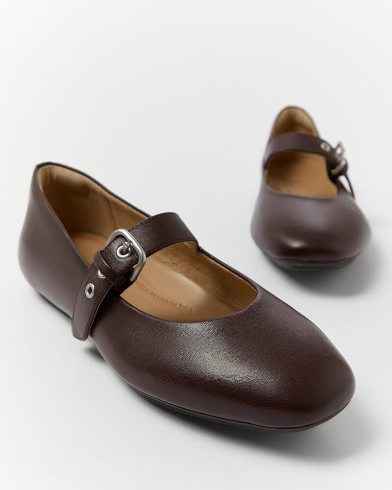 DELICATOSOFT LEATHER MARY JANES - CHOCOLAT (E3D-D07)