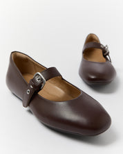 DELICATOSOFT LEATHER MARY JANES - CHOCOLAT (E3D-D07)
