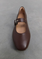 DELICATOSOFT LEATHER MARY JANES - CHOCOLAT (E3D-D07)